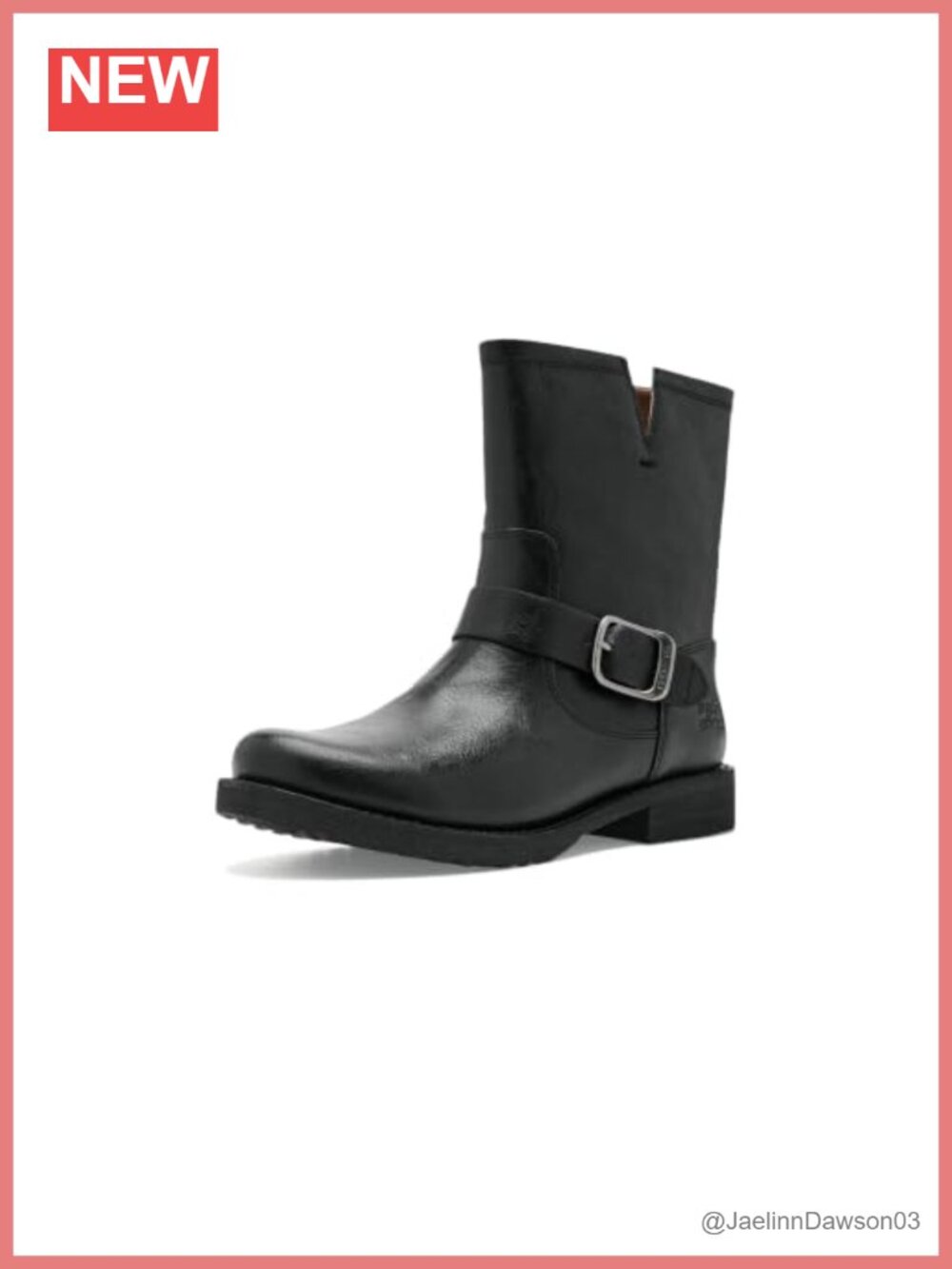 Faux Leather Ankle Bootie Block Heel Round Toe Pull-On Calf High